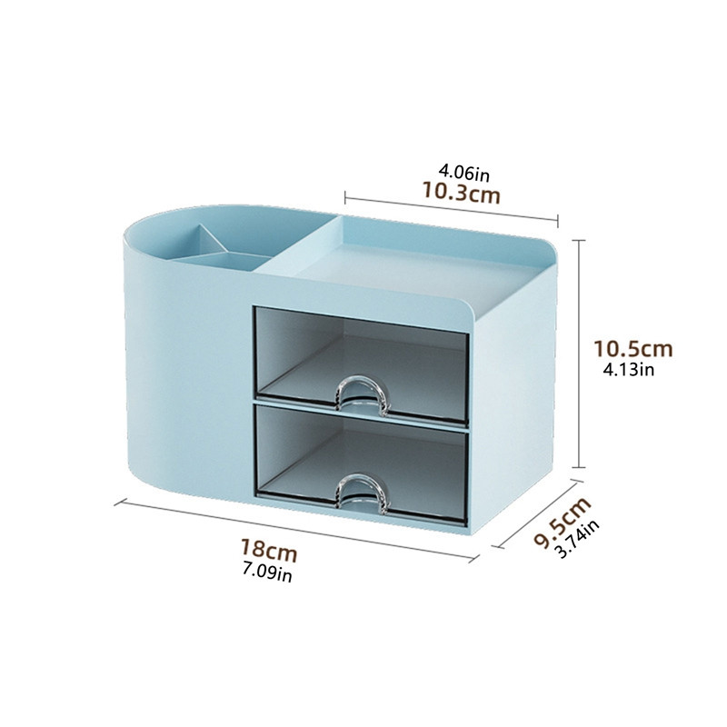 Vienkārša radoša caurspīdīga atvilktnes uzglabāšanas kaste bērniem, meitenēm, studentiem, biroja galda dekorācijas pildspalvas turētājs, liela ietilpība