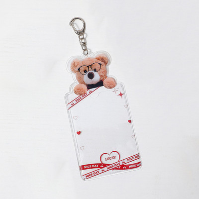 Teddy Bear Kpop Idol Držač za fotokarticu PVC Žene Djevojke Držač bankovne osobne kartice Držač za ključeve Privjesak za fotografije Navlaka za školske papire