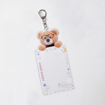 Teddy Bear Kpop Idol Držač za fotokarticu PVC Žene Djevojke Držač bankovne osobne kartice Držač za ključeve Privjesak za fotografije Navlaka za školske papire