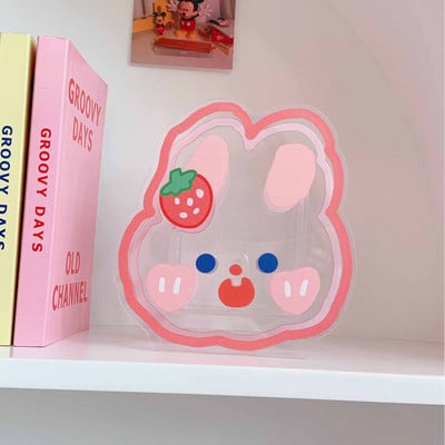Kawaii priehľadný akrylový držiak na pero, organizér na stôl, INS nový módny roztomilý medvedík, zajačik, kancelárske potreby, kozmetika, úložný box