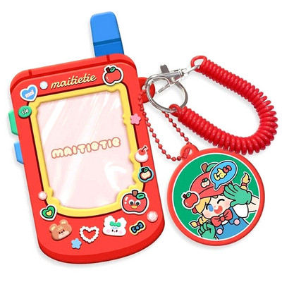 Χαριτωμένο ρετρό στυλ τηλεφώνου DIY Θήκη για θήκη για κάρτα φωτογραφιών Bear Κορέα Κορνίζα Kpop Idol Star Chasing Pendant Σχολική γραφική ύλη