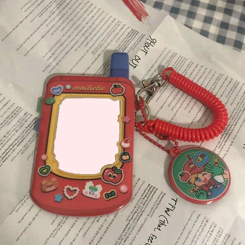 Χαριτωμένο ρετρό στυλ τηλεφώνου DIY Θήκη για θήκη για κάρτα φωτογραφιών Bear Κορέα Κορνίζα Kpop Idol Star Chasing Pendant Σχολική γραφική ύλη