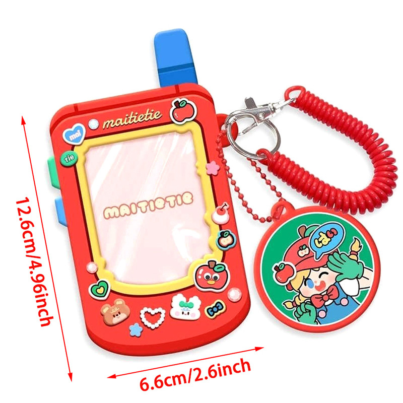 Χαριτωμένο ρετρό στυλ τηλεφώνου DIY Θήκη για θήκη για κάρτα φωτογραφιών Bear Κορέα Κορνίζα Kpop Idol Star Chasing Pendant Σχολική γραφική ύλη