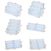 3 Mreža Prozirni akrilni držač posjetnica Brošura Prozirni stolni držač pamfleta Stalak za kreditne kartice Bankovna kartica Muškarci Ured