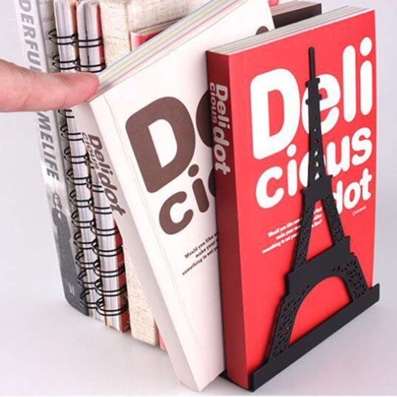1Pc Stylish Premium Metal Bookends Creative Hollow-out Art Landmark Book Stands Creative Gift Αντιολισθητικά Bookends Υποστήριξη βιβλίων