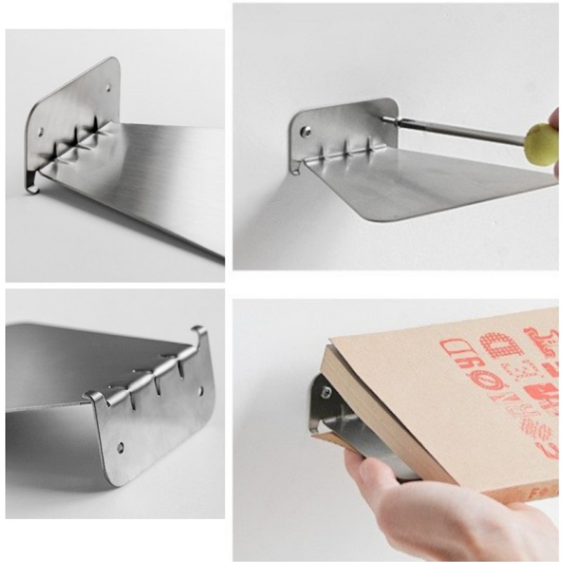 Nematomos plaukiojančios knygų lentynos lentynos prie sienos tvirtinamas knygų laikiklis Modernus geležinis knygų lentyna sieninis knygų lentynos laikiklis namų dekoras