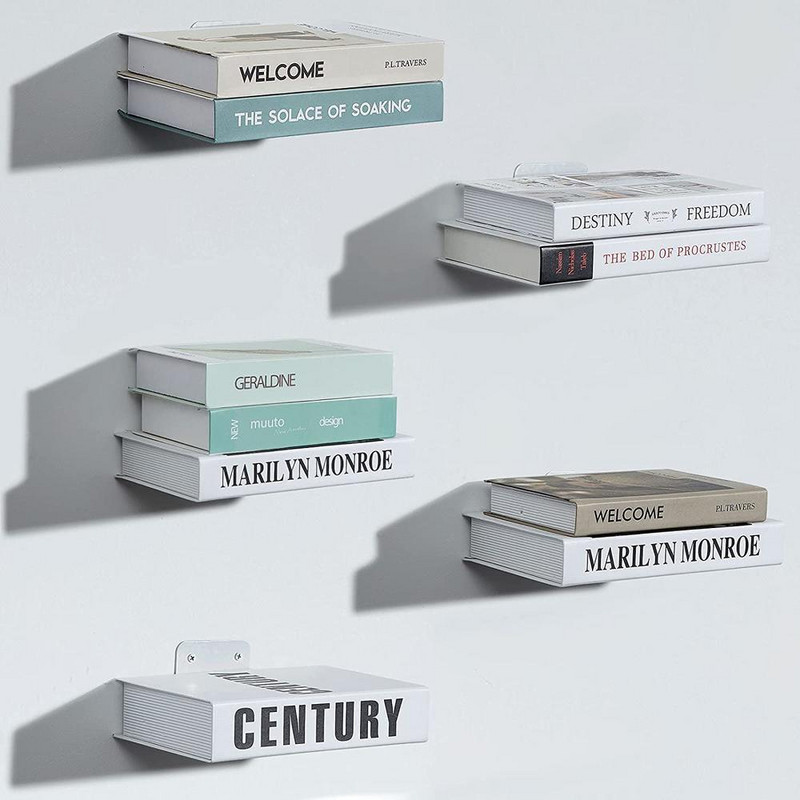 Nematomos plaukiojančios knygų lentynos lentynos prie sienos tvirtinamas knygų laikiklis Modernus geležinis knygų lentyna sieninis knygų lentynos laikiklis namų dekoras