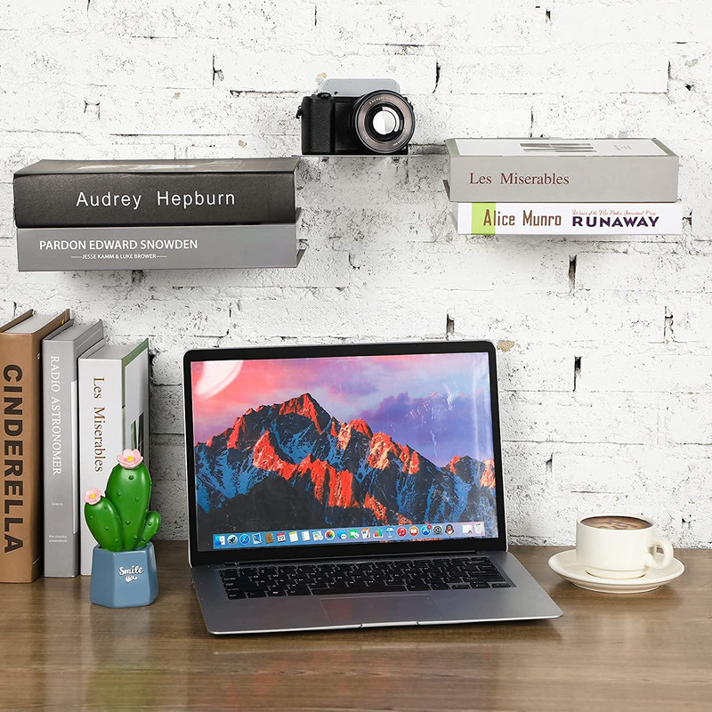 Nematomos plaukiojančios knygų lentynos lentynos prie sienos tvirtinamas knygų laikiklis Modernus geležinis knygų lentyna sieninis knygų lentynos laikiklis namų dekoras