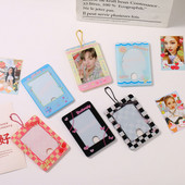 Suport pentru card acrilic Kawaii de 3 inch Kpop Husă de protecție pentru cartele foto pentru fete Idol Fotografie mâneci geantă pandantiv breloc decor Papetarie