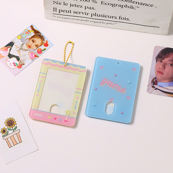Kawaii 3-инчов акрилен държач за карти Kpop Photocard Защитен калъф Girls Idol Photo Sleeves Чанта Висулка Ключодържател Декор Канцеларски материали