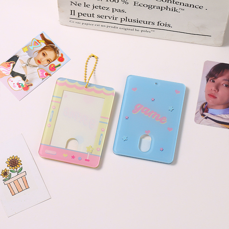 Suport pentru card acrilic Kawaii de 3 inch Kpop Husă de protecție pentru cartele foto pentru fete Idol Fotografie mâneci geantă pandantiv breloc decor Papetarie