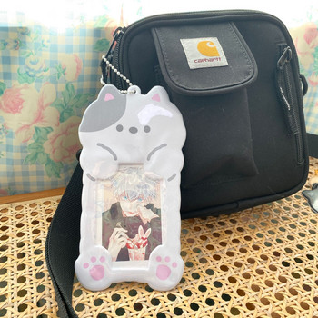 Kawaii Cartoon Bear Cat Kpop Photo Card Holder Idol Photo Protective Display Фотокарти Защитен държач Kawaii Канцеларски материали