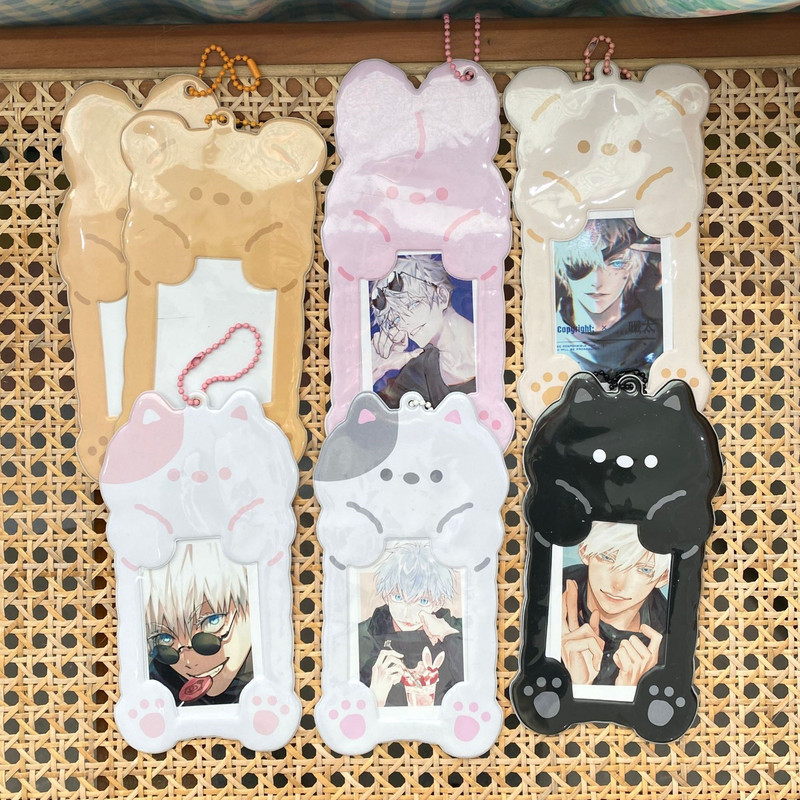Kawaii Cartoon Bear Cat Kpop Photo Držač za kartice Idol Photo Protective Display Fotokartice Zaštitni držač Kawaii pribor