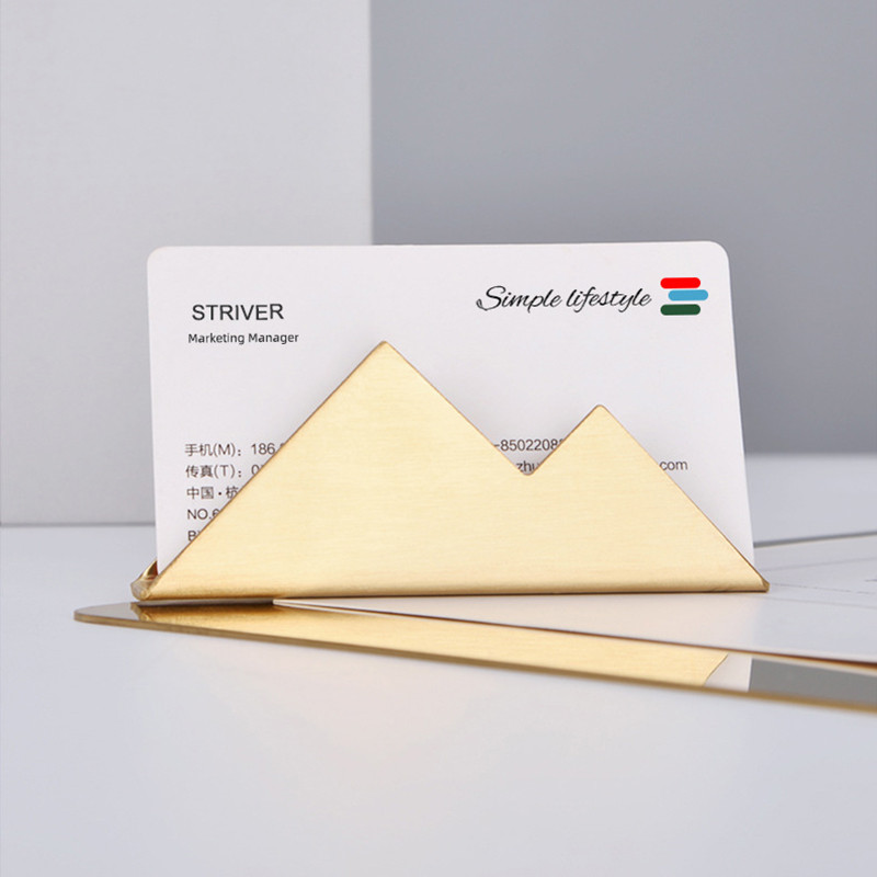 Arany névjegykártya tartó rozsdamentes acél asztali kijelző állvány Asztaltartozékok Szervező asztali dekoráció irodai kellékek
