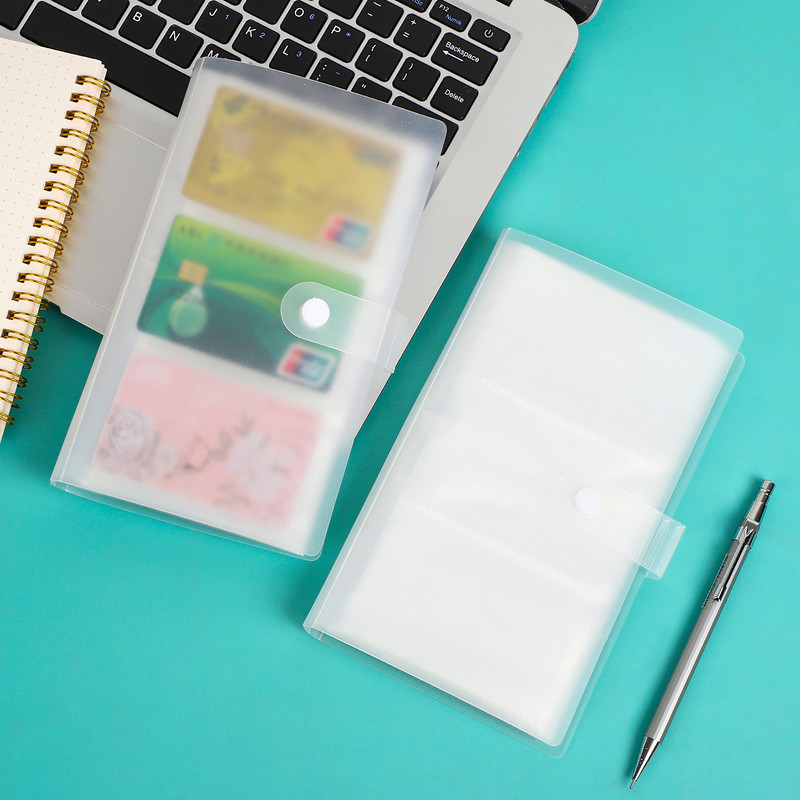 JIANWU 20/40 lapos átlátszó kártyatároló könyv nagy kapacitású hitel bankkártya azonosító kártya névjegykártya tartó rendszerező csomag