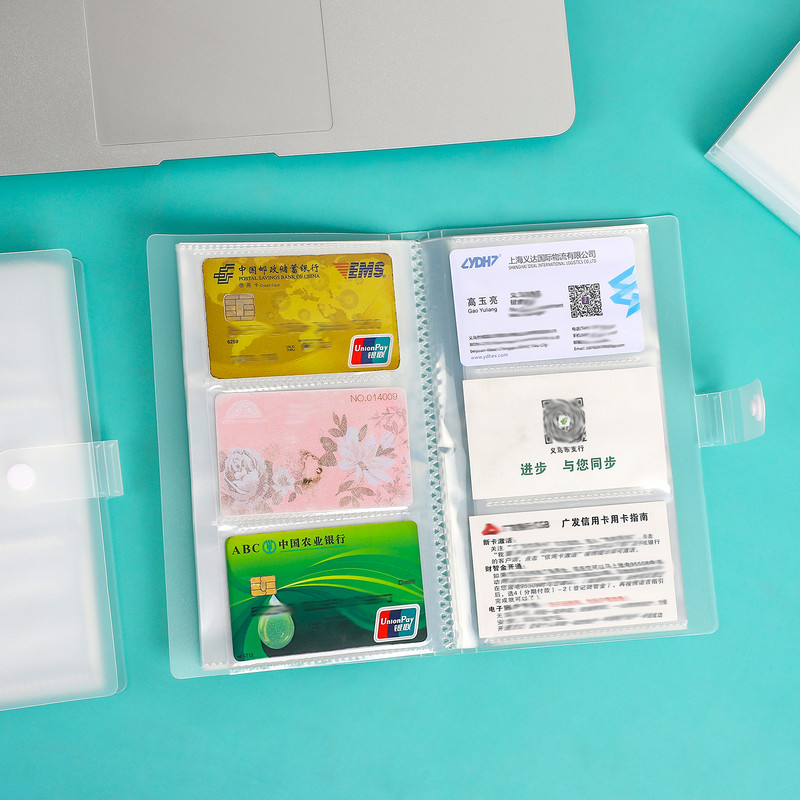 JIANWU 20/40 lapos átlátszó kártyatároló könyv nagy kapacitású hitel bankkártya azonosító kártya névjegykártya tartó rendszerező csomag