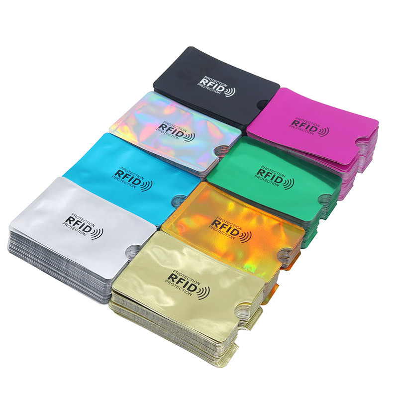 50 vnt Antimagnetinis piniginės blokavimas kortelių skaitytuvo užraktas banko kortelė ID kortelė banko kortelės apsauga metalinis kreditas NFC klipas aliuminis
