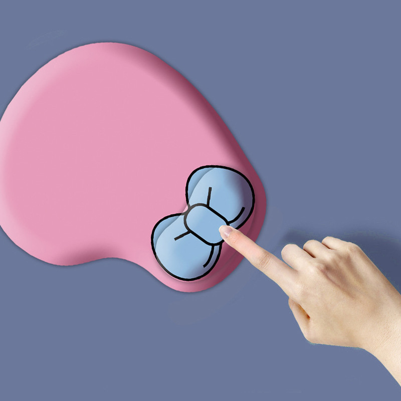 Neklizajuća podloga za miš Podloga za zapešće Bow Print Mouse Pad Meka podloga Udobna mekana stabilna elastična uredska oprema