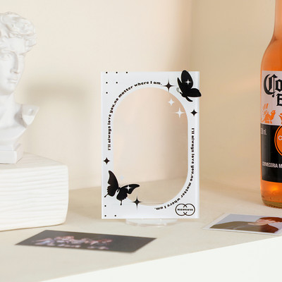 Νέα Kawaii Idol Photocards Κορνίζα φωτογραφιών Ακρυλική επιτραπέζια βάση φωτογραφίας Kpop Αξεσουάρ γραφείου Σχολική γραφική ύλη