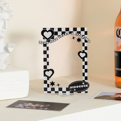 Νέα Kawaii Idol Photocards Κορνίζα φωτογραφιών Ακρυλική επιτραπέζια βάση φωτογραφίας Kpop Αξεσουάρ γραφείου Σχολική γραφική ύλη