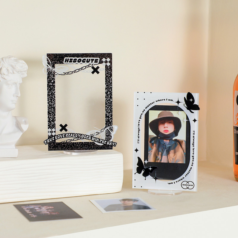 Νέα Kawaii Idol Photocards Κορνίζα φωτογραφιών Ακρυλική επιτραπέζια βάση φωτογραφίας Kpop Αξεσουάρ γραφείου Σχολική γραφική ύλη