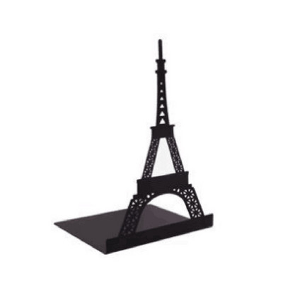 1 set Suport cărți cu gol în turnul Eiffel Suport cărți metalic creativ, modele emblematice, design pentru birou, suport de cărți decorativ HX6A