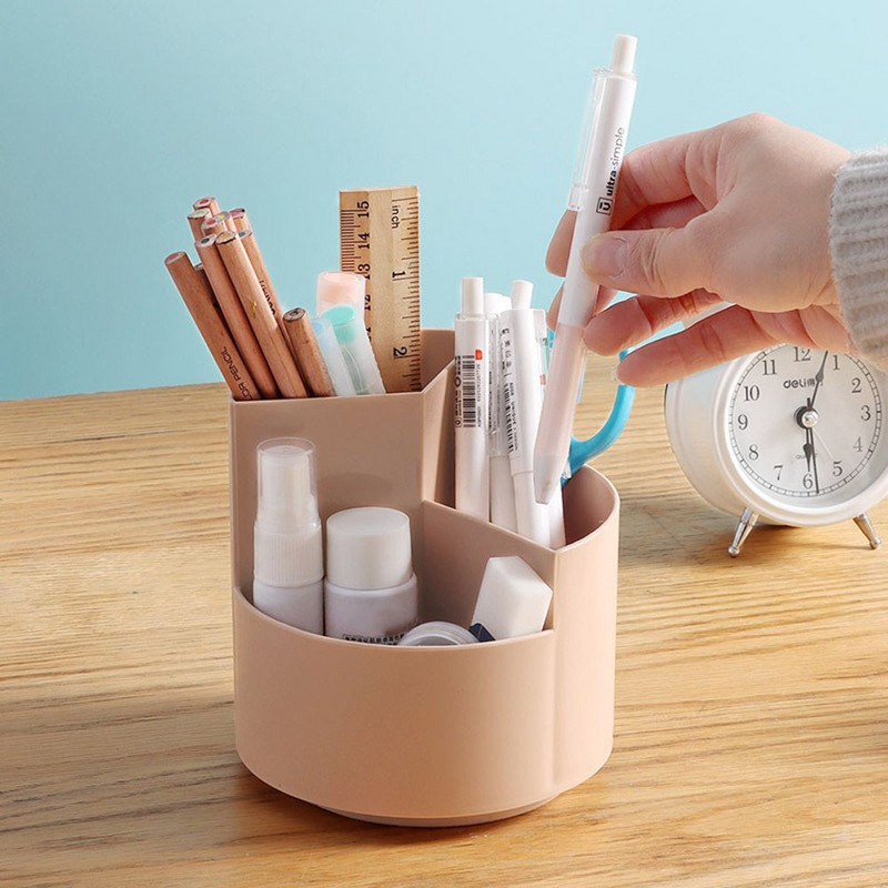 Daugiafunkcis 3 tinklelių rašiklio laikiklis darbalaukio tvarkyklės liniuotė Pieštuko laikymo kibiras Didelės talpos rašiklio laikiklis biuro raštinės reikmenų dėžutė