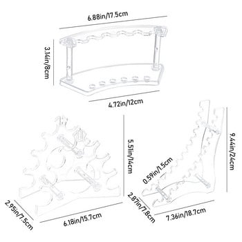 1 ΤΕΜ. 6/12 Υποδοχές Ακρυλική θήκη για στυλό Βάση Οθόνη Clear Makeup Brush Rack Organizer Θήκη Βούρτσα νυχιών Οθόνη ραφιών στυλό φρυδιών