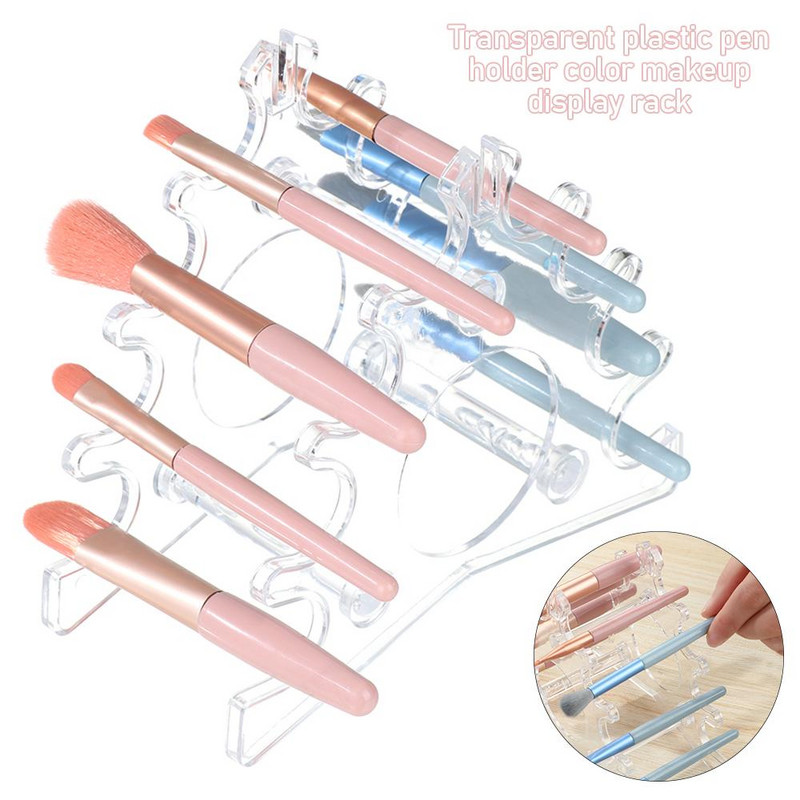 1PC 6/12 utora Stalak za držač akrilne olovke Prozirni stalak za kistove za šminku Držač organizatora Četkice za nokte Stalak za olovke za obrve Zaslon