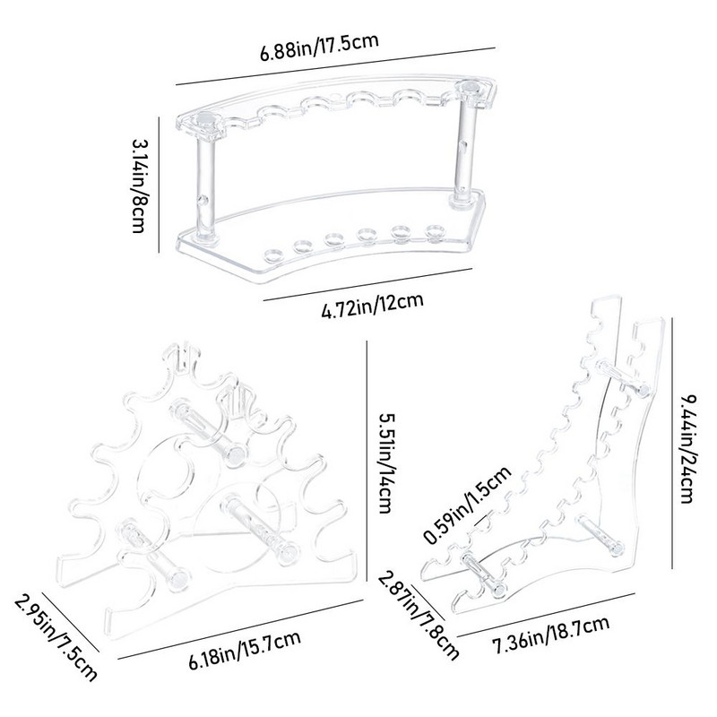1PC 6/12 utora Stalak za držač akrilne olovke Prozirni stalak za kistove za šminku Držač organizatora Četkice za nokte Stalak za olovke za obrve Zaslon