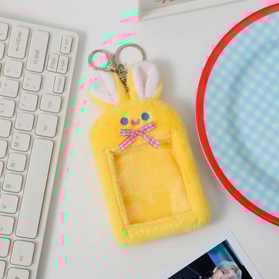 Novi dolazak Kawaii žuti zec, plišani držač za fotokarticu Fotobusna kartica, zaštitna navlaka, torbica, privjesak, pribor