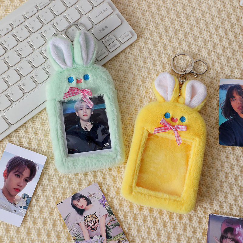 Novi dolazak Kawaii žuti zec, plišani držač za fotokarticu Fotobusna kartica, zaštitna navlaka, torbica, privjesak, pribor