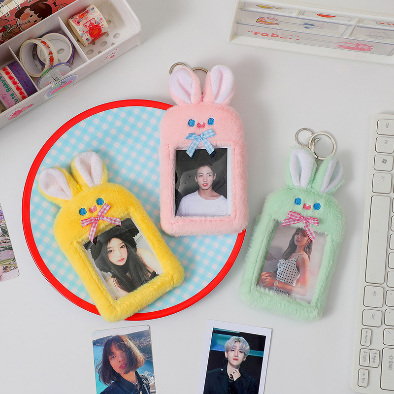 Novi dolazak Kawaii žuti zec, plišani držač za fotokarticu Fotobusna kartica, zaštitna navlaka, torbica, privjesak, pribor