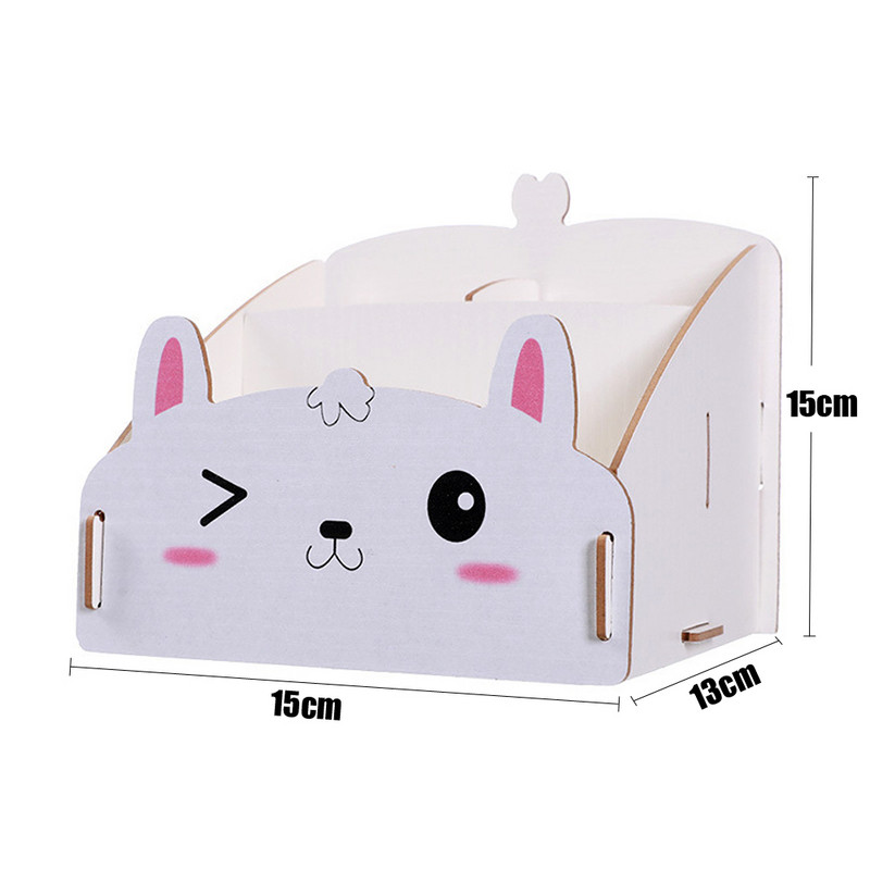 Kreativni drveni stol Uredski organizator Držač olovke za pohranu Stolna olovka Razni pribor Kutija za bedžove Slatka stolna oprema