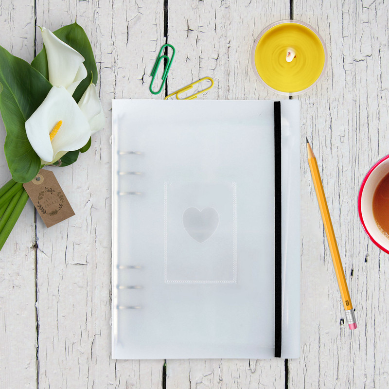 Liant transparent A5 Depozitare Carte de colectare Kpop Organizator de cărți foto Jurnal Jurnal Agenda Planificator Copertă cu glonț Papetarie școlară