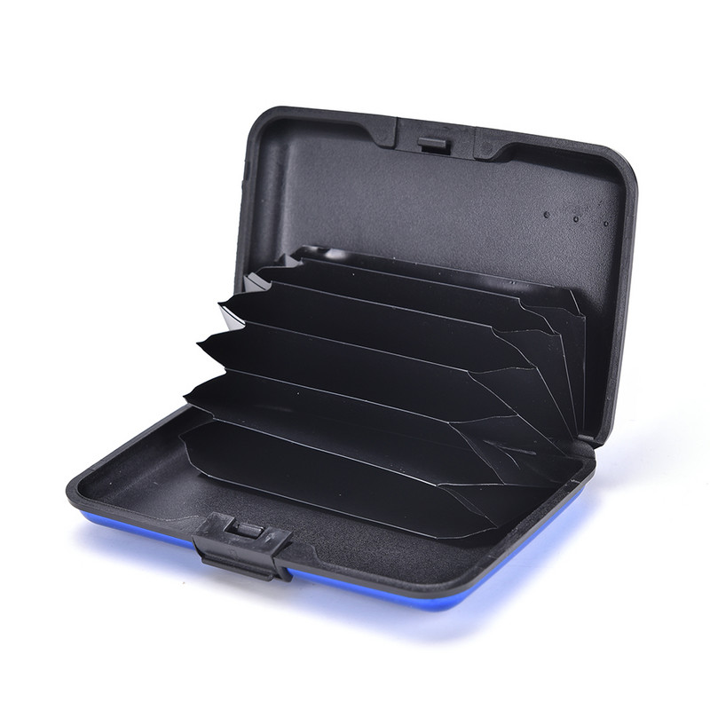 Aliuminio verslo blizgaus metalo kortelių laikiklio dėžutės kortelių laikikliai ir užrašų laikymo kortelė vandeniui atsparus kreditinės kortelės laikiklio dėklas