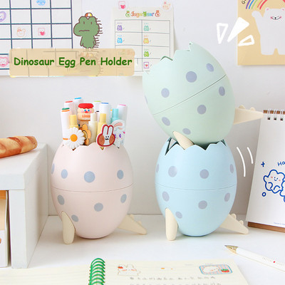 Kawaii dinosaur jaje držač olovke kutija za pohranu šminke stolni organizator stalak torbica školski uredski pribor