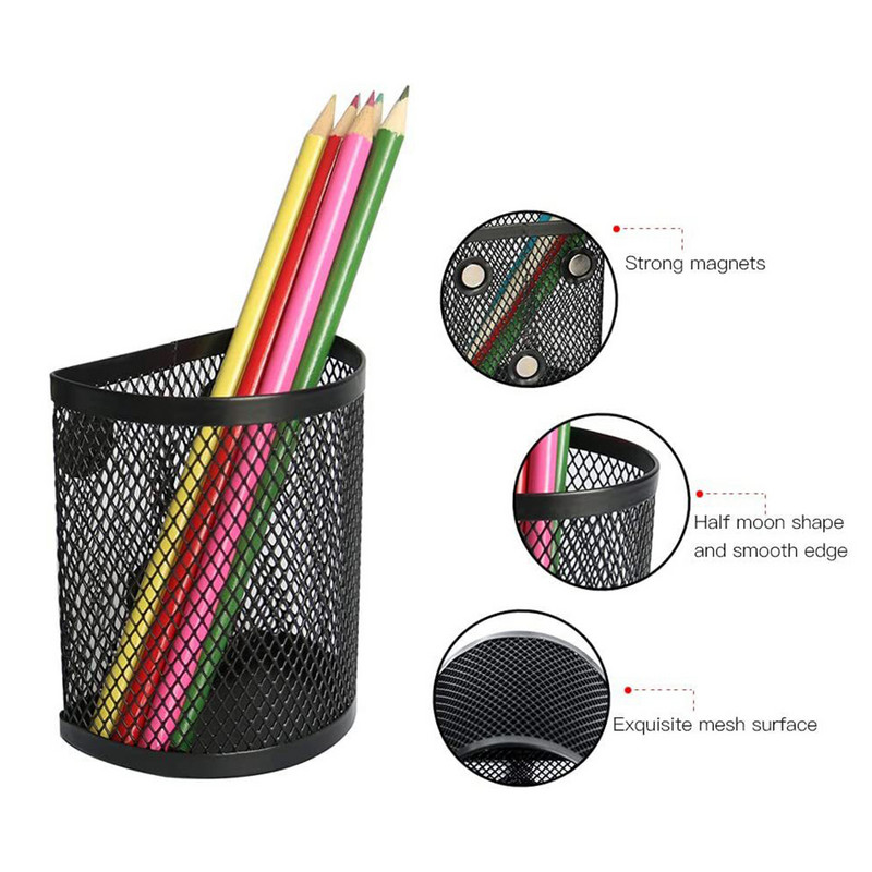 Nove vruće košare s magnetskim šalicama za olovke, korisni crni mrežasti metalni organizator za kućni ured, pribor za pisanje