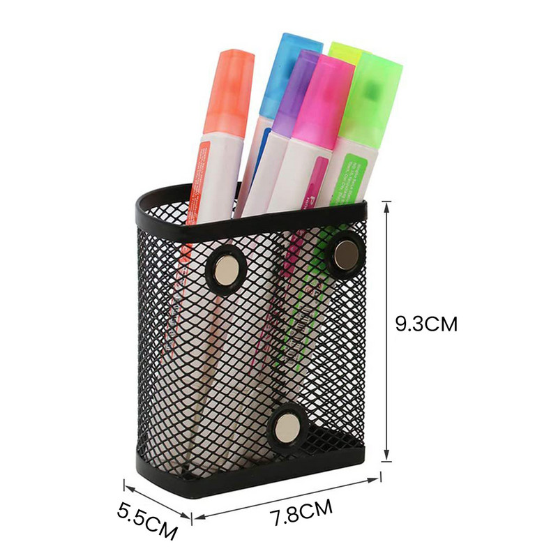 Nove vruće košare s magnetskim šalicama za olovke, korisni crni mrežasti metalni organizator za kućni ured, pribor za pisanje