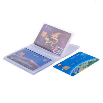 1 бр PVC държач за карти Прозрачни карти Чанта за дисплей Сгънат филм Снимка Кредитни карти Джобове Стационарен калъф за корейски карти