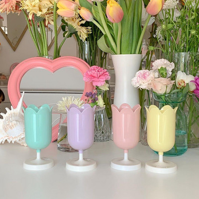 Macaron Colour Petal Girl Heart Držač za olovke Kanta za pohranu četkica za šminku Retro Flower Desk Organizer Olovke za pohranu olovki Stalak za pohranu četkica