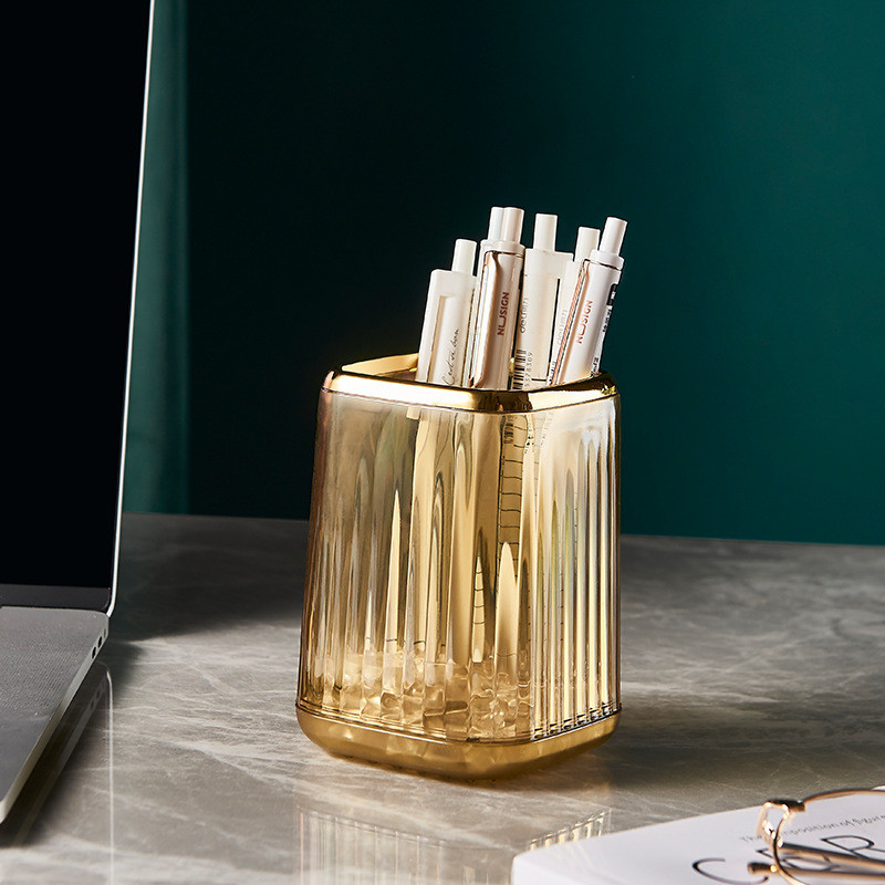 Kreatív tolltartó nagy kapacitású toll ceruzatartó sminkecset tároló doboz műanyag írószer íróasztal rendszerező