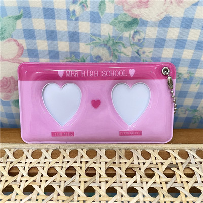 Μαύρο Λευκό Love Heart Kpop θήκη κάρτας φωτογραφιών Idol φωτογραφία Προστατευτική οθόνη Photocards Protective holder Kawaii Stationery