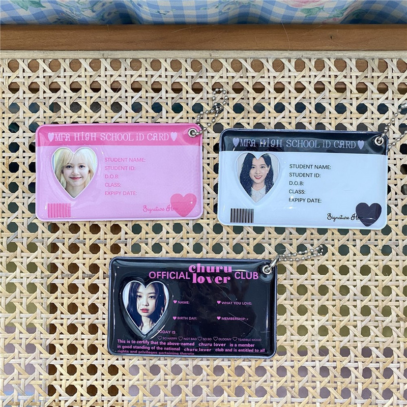 Μαύρο Λευκό Love Heart Kpop θήκη κάρτας φωτογραφιών Idol φωτογραφία Προστατευτική οθόνη Photocards Protective holder Kawaii Stationery