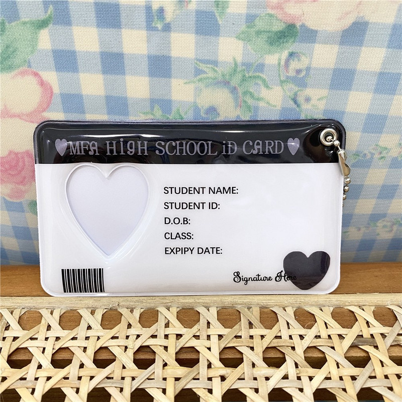 Μαύρο Λευκό Love Heart Kpop θήκη κάρτας φωτογραφιών Idol φωτογραφία Προστατευτική οθόνη Photocards Protective holder Kawaii Stationery