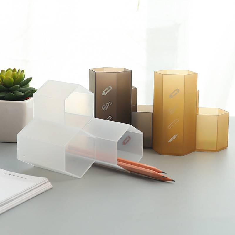 Stolni držač za olovke, 3 utora za stolni uredski organizator, držač kista za šminku