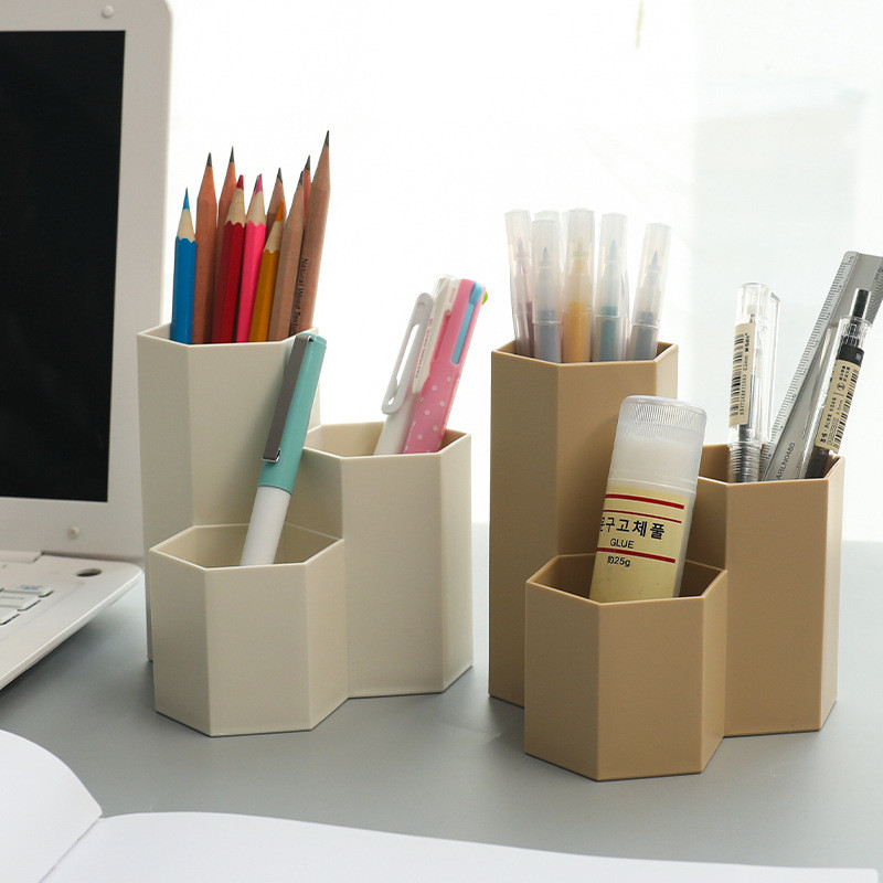 Stolni držač za olovke, 3 utora za stolni uredski organizator, držač kista za šminku