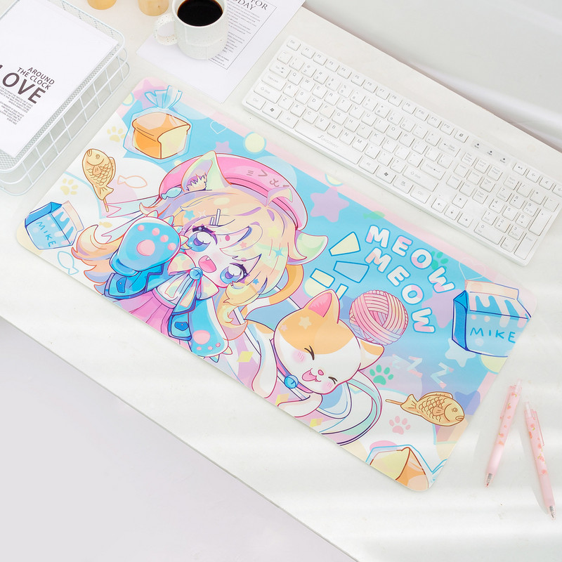 Crtani mekana slatka slatka djevojka Podloga za stol Studentski dom Podloga za miš Podloga za tipkovnicu računala Podloga za stol Dekoracija stola Žena