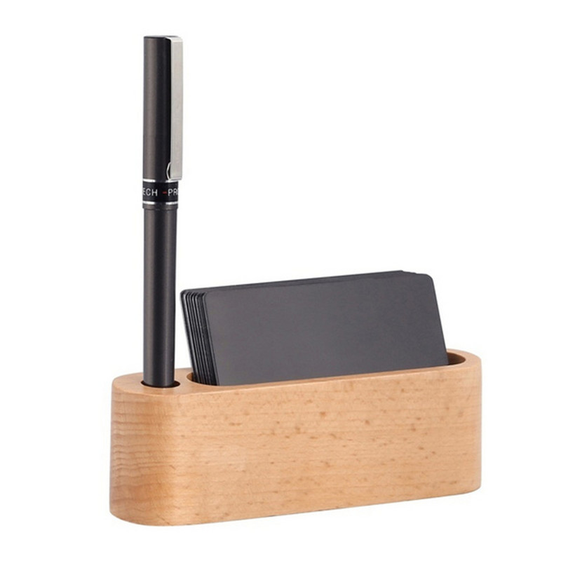 1kom Drveni držači za olovke Uredski pribor Stolni pribor Stalak za kartice s imenima Držač posjetnica Držač za olovke Kutija za pohranu Organizator