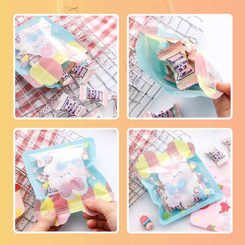 12 kom hrane Vreća sa patentnim zatvaračem Slatki zec medvjed Vreće za pakiranje slatkiša kolačića Vjenčanje Rođendanske dekoracije Pribor za zamatanje darova